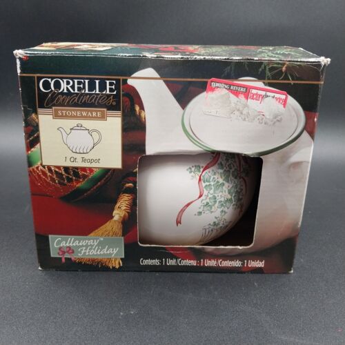 Corelle Coordinates Callaway Holiday 1 Quart Teapot Christmas Decor
