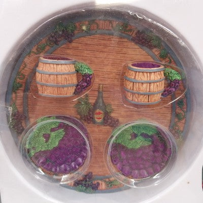 Ranger Polyresin Miniature Tea Set Grape Vineyard w/ Box Collectible Decor