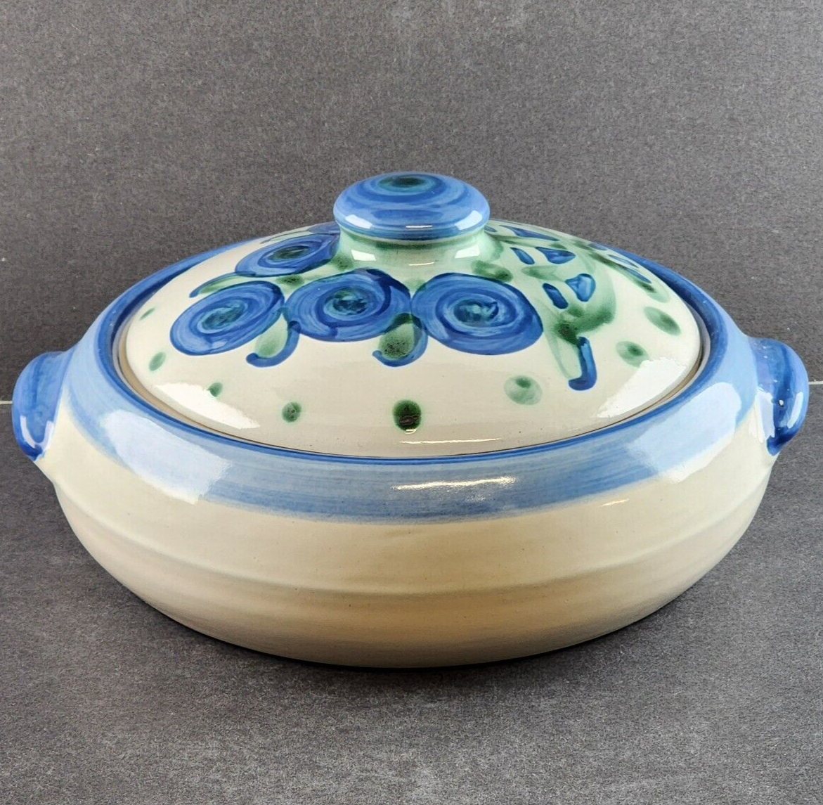 MA Hadley 2 Quart Shallow Covered Casserole Dish Bouquet Pattern 11.5"x4.5" Flaw