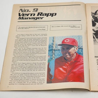 Cincinnati Reds 1984 Scorebook vs. Houston Astros Eddie Milner Cover Unscored