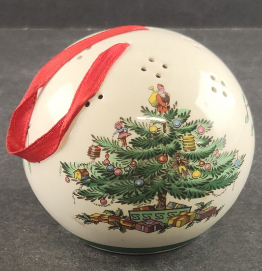Spode Porcelain Christmas Pomander Ball Ornament Potpourri Vintage England 3.25"