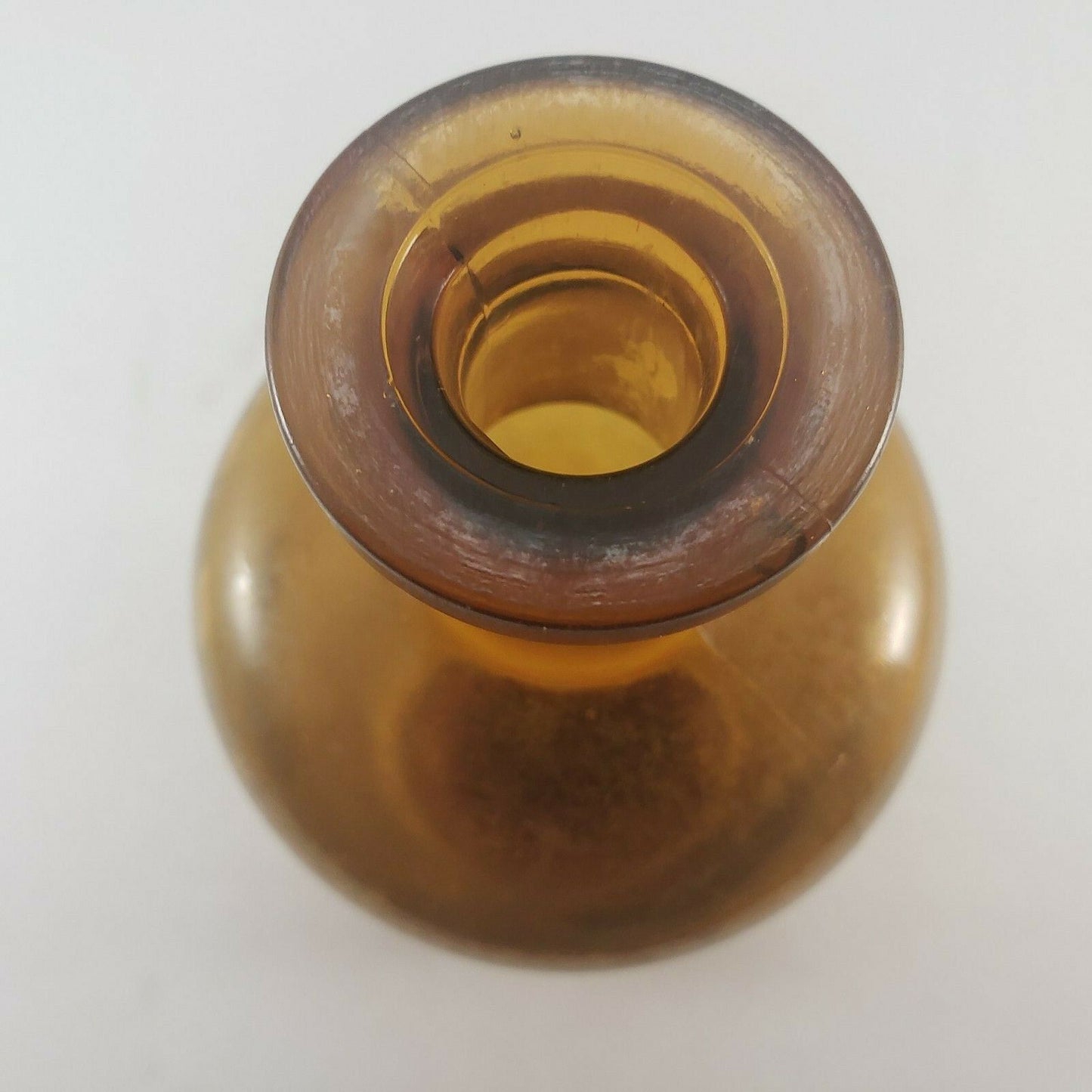 Brown Apothecary Glass Bottle w No Stopper 7¼" High Antique Hand Blown No Maker