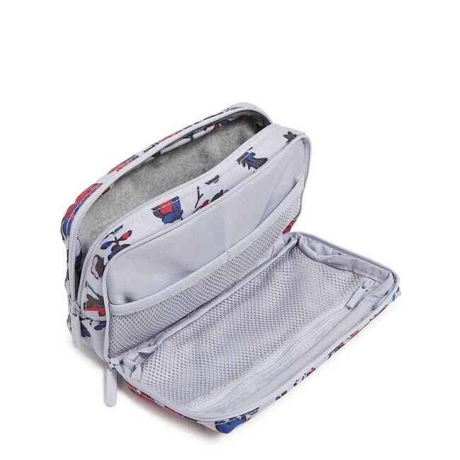 Vera Bradley Deluxe Organizer Vineyard Floral Zip Close Tech Bag Travel Pouch 8"