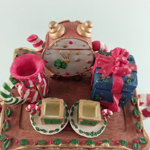 The Christmas Collectibles Fireplace Clock Wrapped Gifts Teapot By Seymour Mann