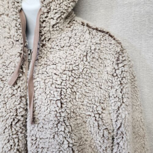 Thread & Supply Full Zip Sherpa Hooded Jacket Women's Size Small Color Mushroom