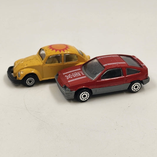 Zylmex Volkswagen Beetle Diecast Sun Bug & Honda CRX Scale Model Race Rally Car