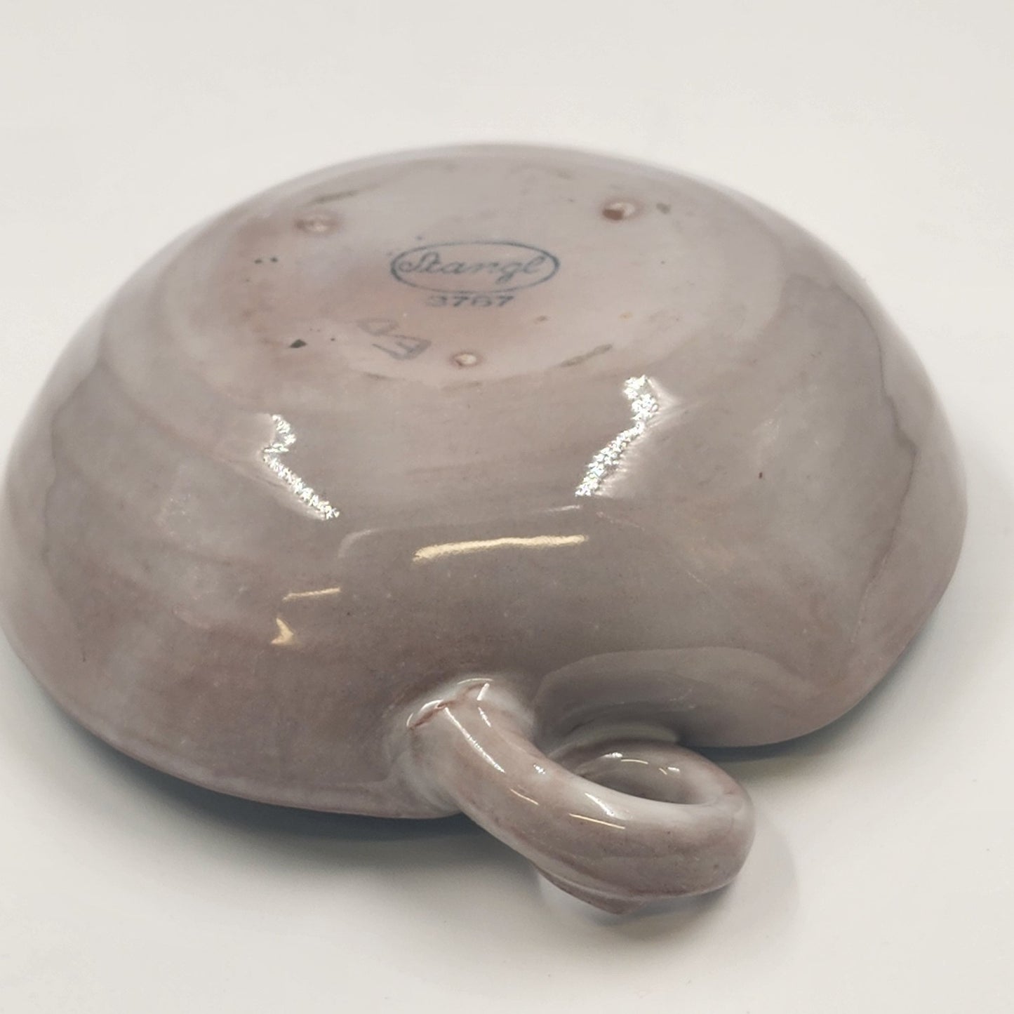 Stangl Pottery Candy Leaf Dish Turquoise Inside Gray Outside No 3787 MCM USA