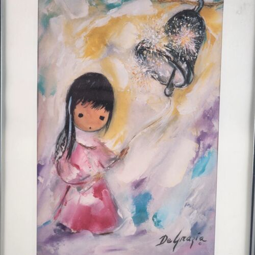 La Campania de Esperanza BELL OF HOPE Framed Matted Print by Ted DeGrazia 12x9