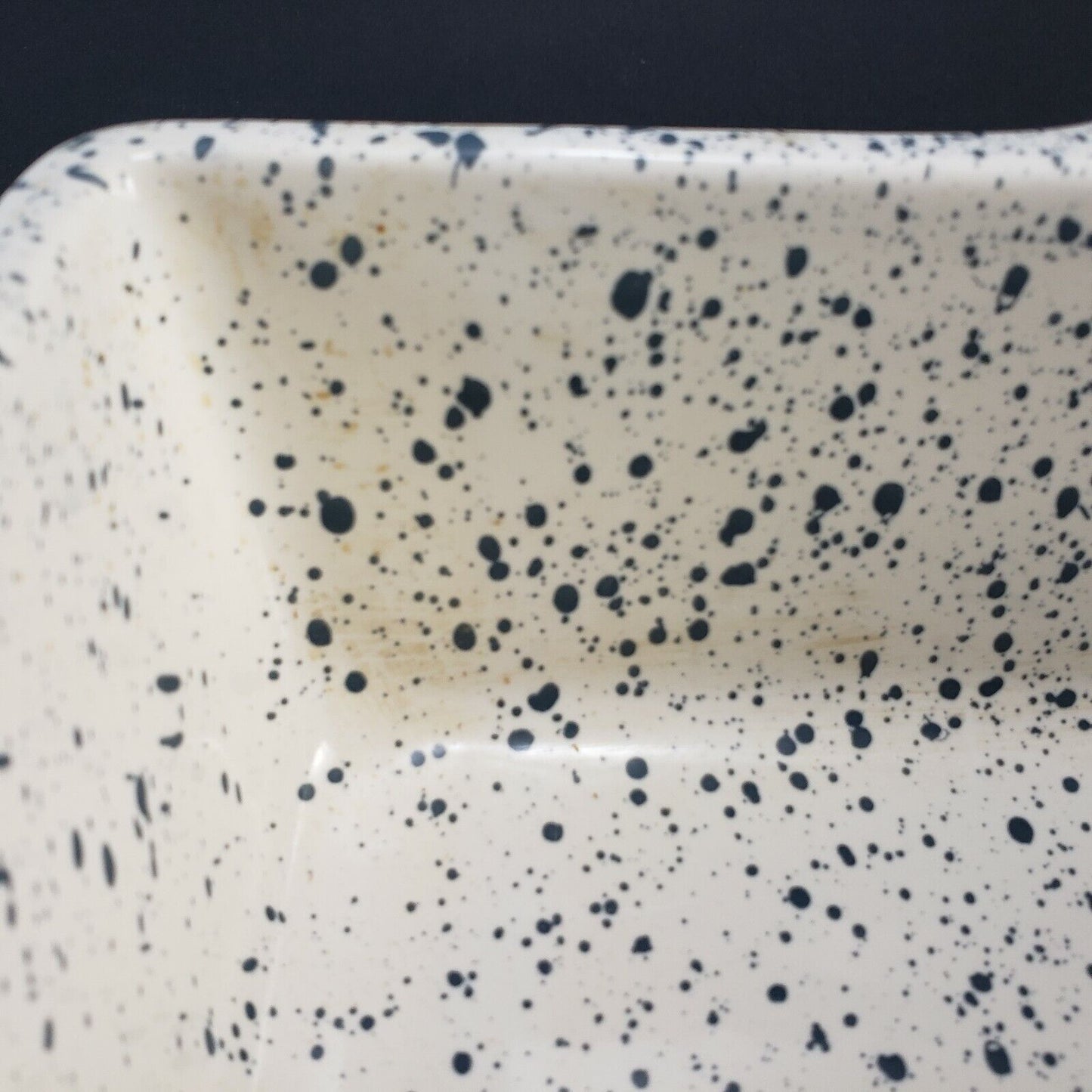 Dr Douglas Wonder Little Loafer Bread Baking Pan Blue Splatter Ware Vintage 8¾"