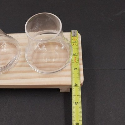 True Spirit Whiskey Tasting Flight Kit 3 Liquor Glasses 5 oz Wooden Tray Footed