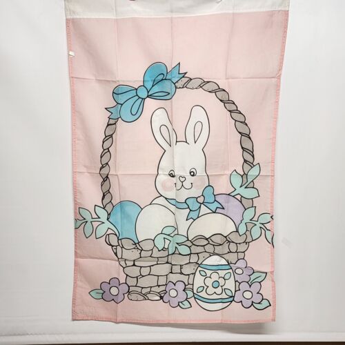 Easter Garden House Flag Bunny in a Basket Eggs 27"wx42"h Decoration Yard Door