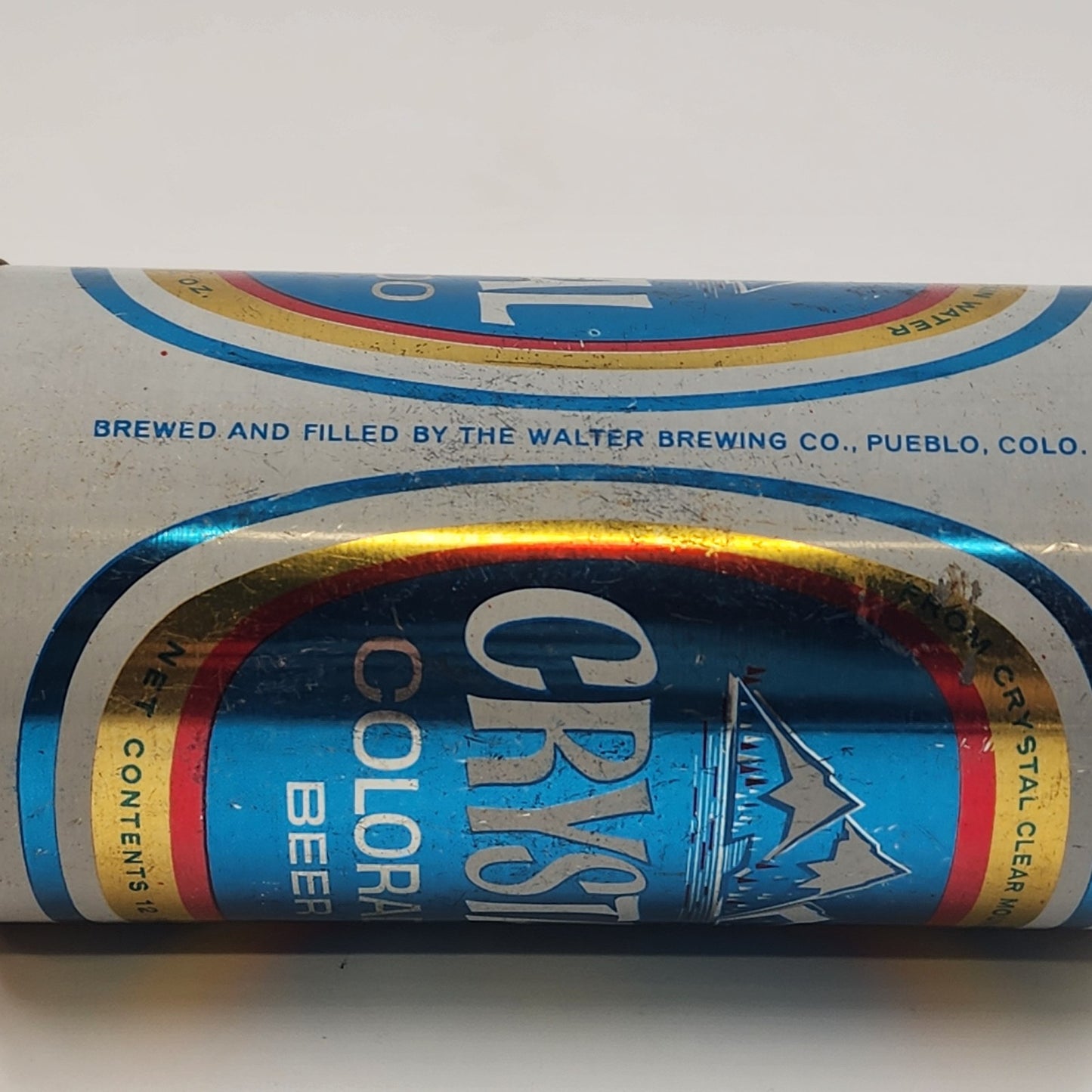 Crystal Colorado Beer 12 oz Aluminum Edge Pull Top Tin Empty Can Pueblo CO 1972