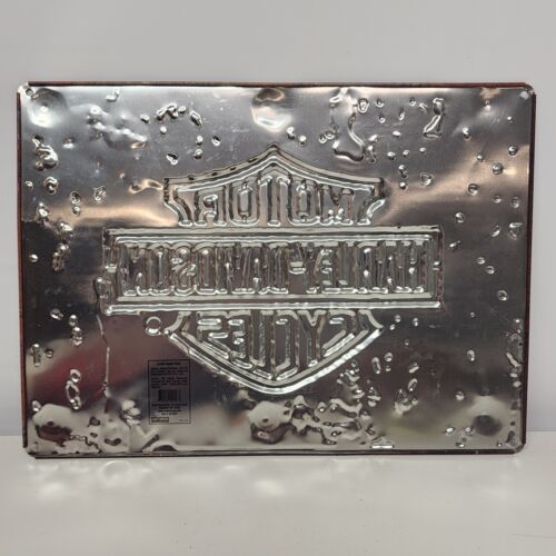 Harley Davidson H-D Made Plate Embossed Tin Metal Sign 2013 Bar Shield 17"x12.5"