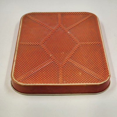 Cheinco Metal Tin Bread Box 13.5x9.5x8"h Strawberries & Leaf Red Lid Vintage MCM