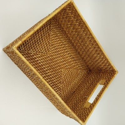 Artifacts Tava Handwoven Rattan Storage Basket Medium 14"x10"x6" Box Decor
