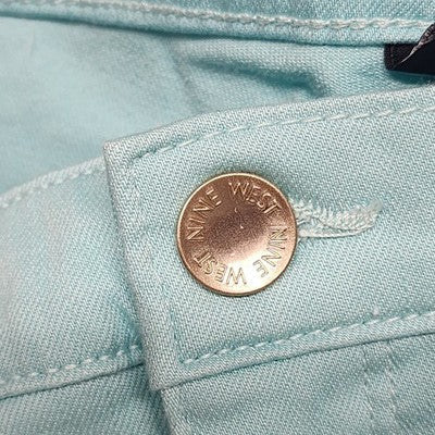 Nine West Gramercy Skinny Ankle Womens Jeans Size 14 Teal Denim Cotton Stretch