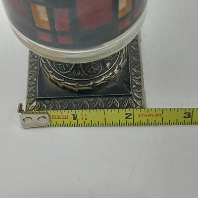 Hippie Candelrama Nu-Trend Candle Holder Stained Glass Prairie Style Vtg 1970's
