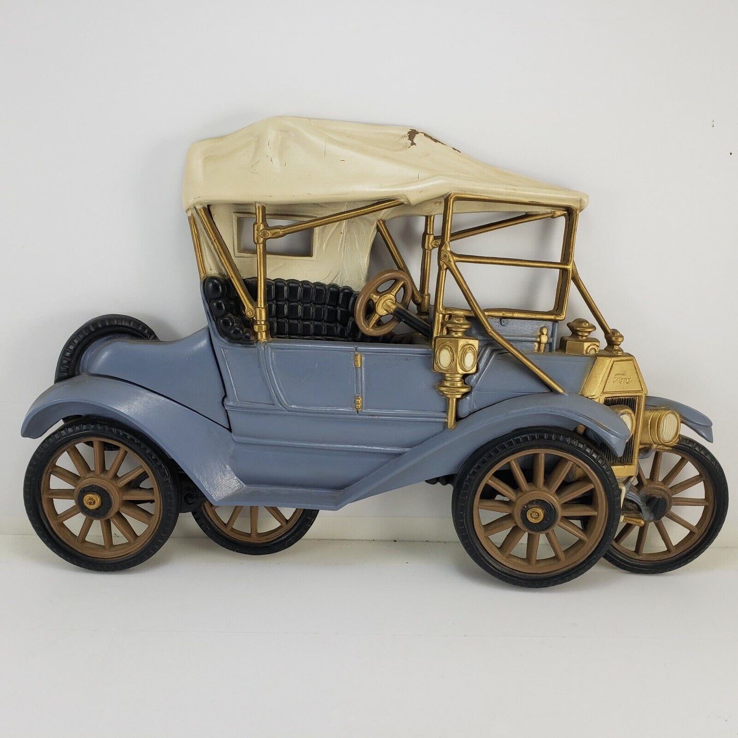 Antique Blue Ford Model T Car Wall Art Plaque Burwood Products 1977 Model 2028-1