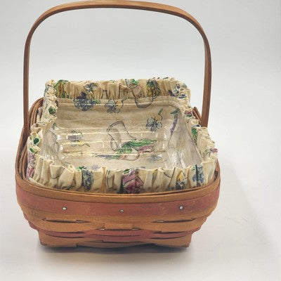 Longaberger 2000 Mother's Day Early Blossom Basket Fabric Liner Protector 11"