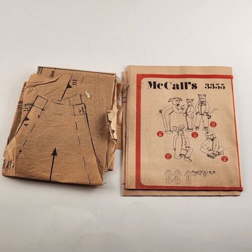 McCall's 3355 Vintage Sewing Pattern Childs Animal Costume with Head Piece Cut