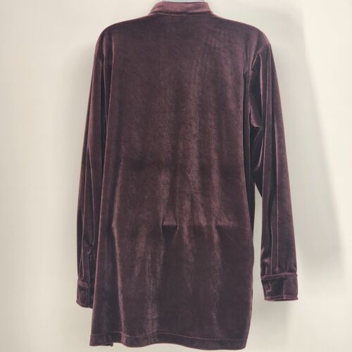 Fleur Cardigan Tunic Purple Burgundy Honors Size Small Long Sleeve Vintage
