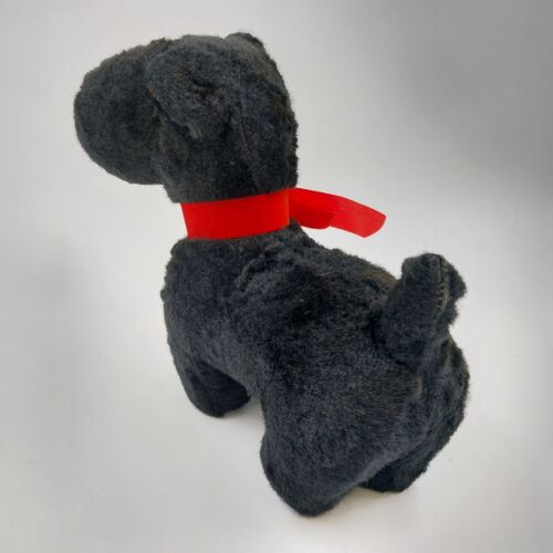 Black Scottish Terrier 8" Tall from Ideal Toy Co 1950's Red Velvet Ribbon