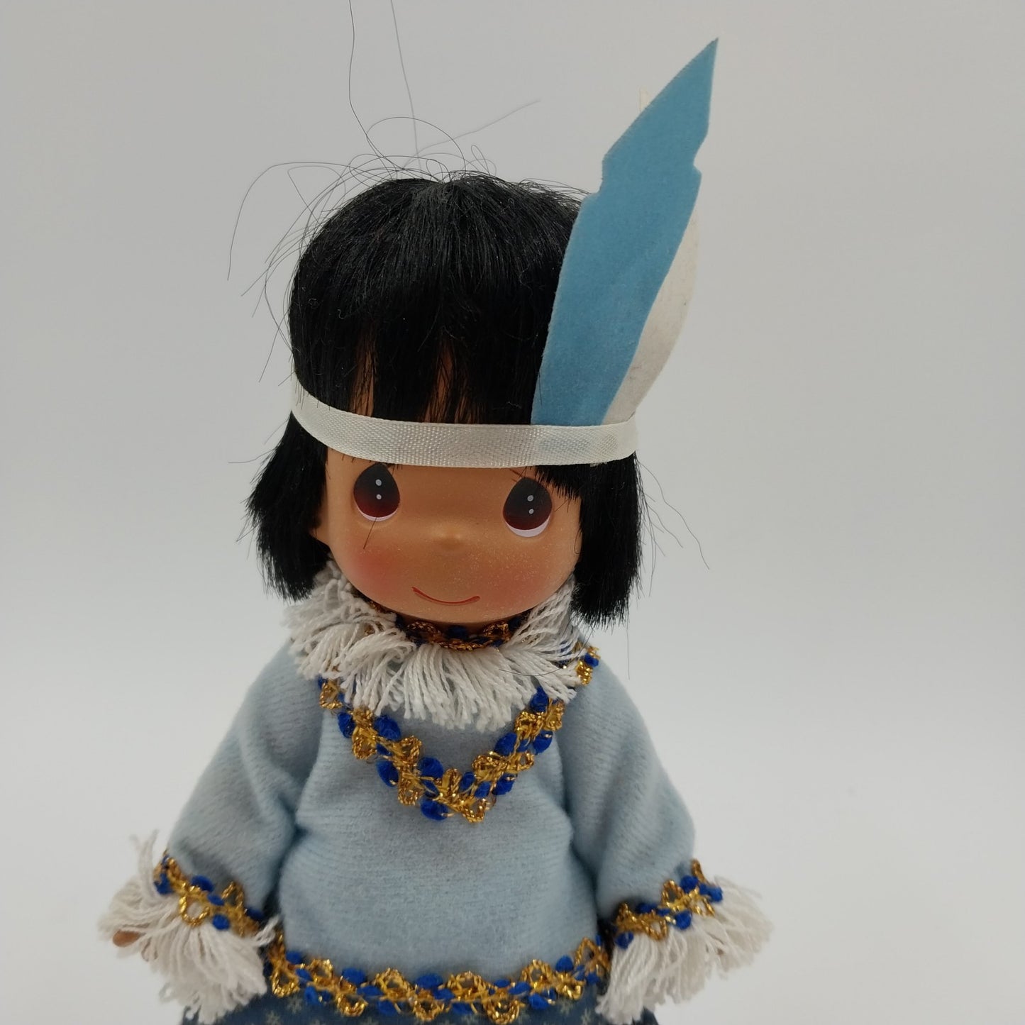 Precious Moments Native American in Blue Clothes Doll Toy 8"