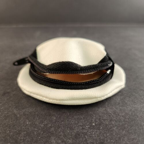 HMS Victory Sailor Cap Coin Purse Zip Close Vintage England Ship Leather 1950s