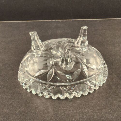 ABP Footed Bowl American Brilliant Meriden Shirley Pedestal Sawtooth 6" Vintage