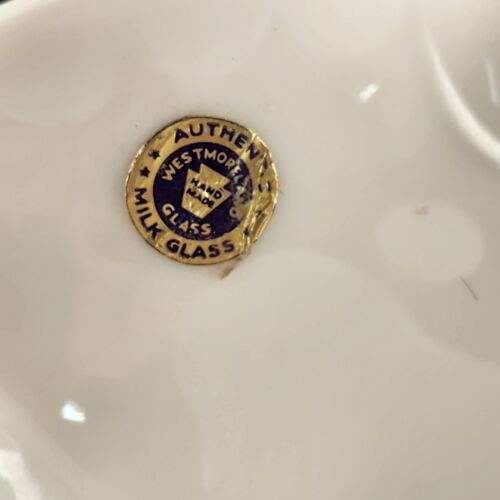 Westmoreland Milk Glass Pedestal 6 Sides Compote White Grape Vines 6¼" Tall EUC
