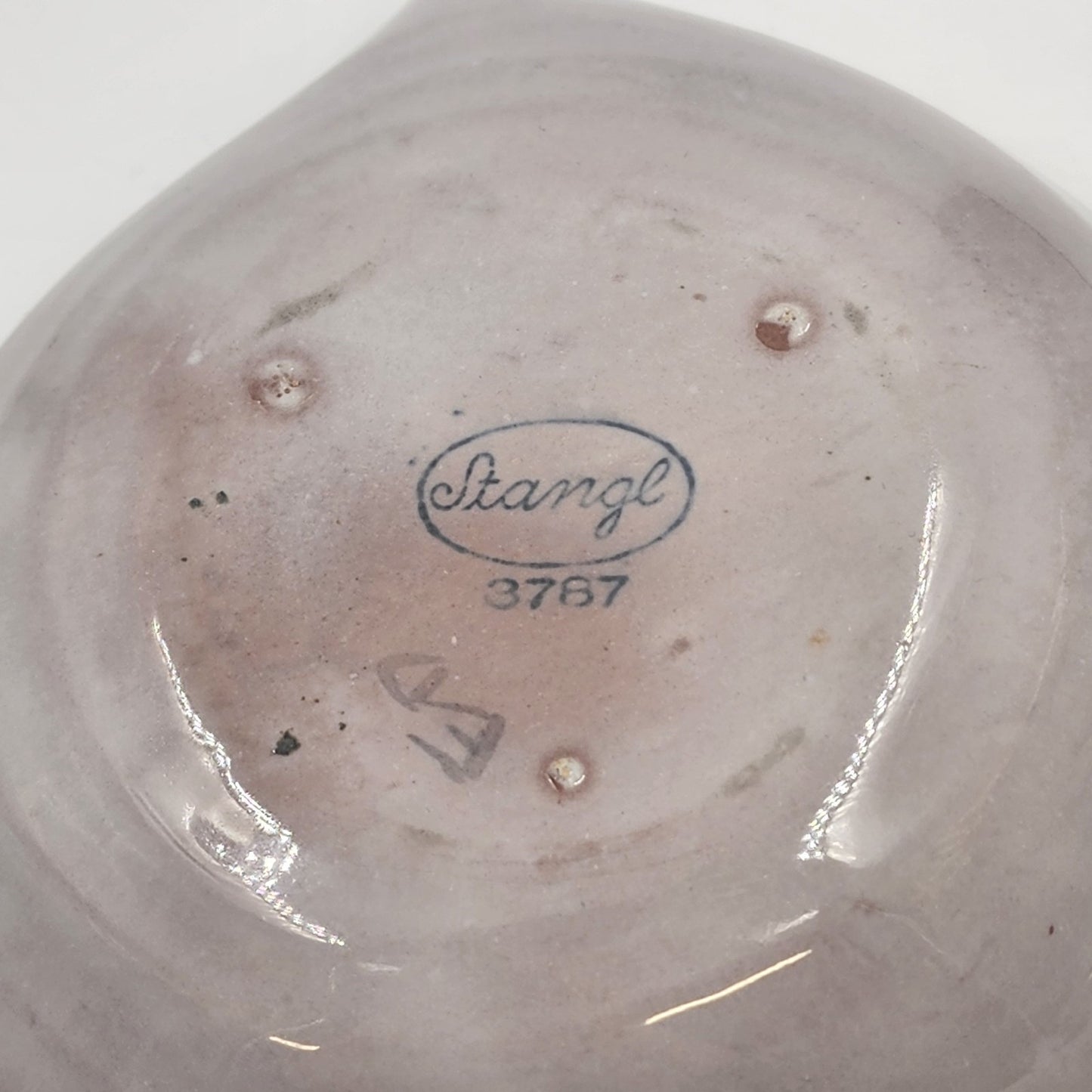 Stangl Pottery Candy Leaf Dish Turquoise Inside Gray Outside No 3787 MCM USA