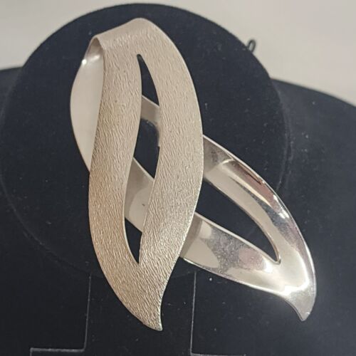Sarah Coventry Silver Tone Flame 3" Brooch Pin Vintage costume Jewelry 1970s