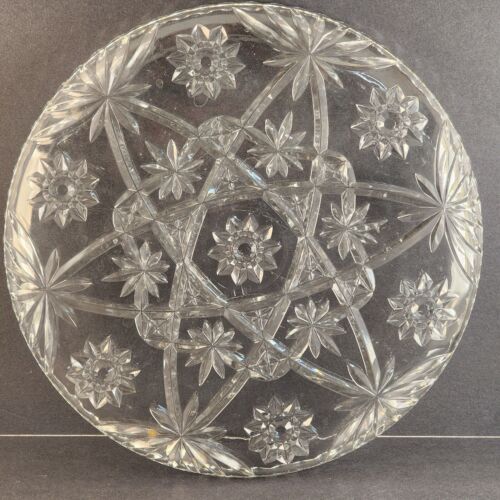 Anchor Hocking Star of David Clear Glass Large Platter 13½" Tray