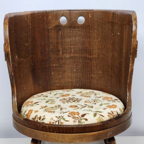 Vintage C L Lane Co Wooden Rocking Chair Barrel Shape Foam Cushion Kids