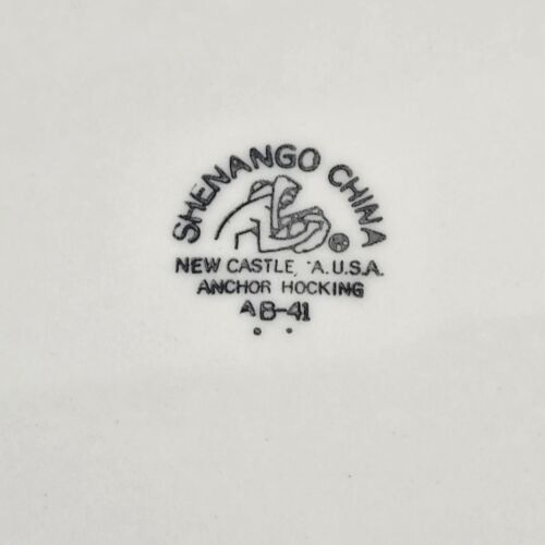 Shenango China King Cole Restaurant Dinner Plates White Green Anchor Hocking 11"