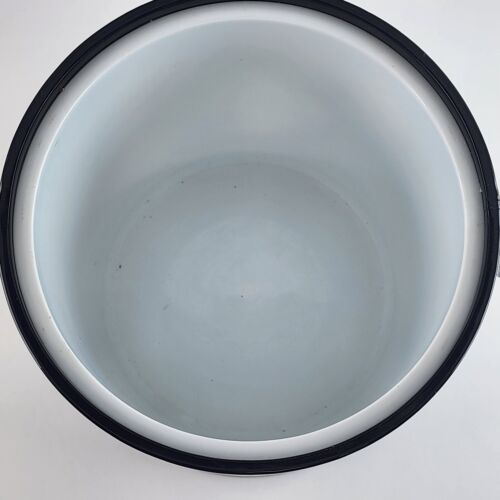 Black Acrylic Ice Bucket Clear MCM Mod Vintage Vinyl Plastic Gold Knob Handle 7"