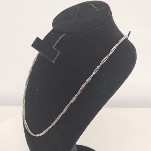 Gold Tone Twisted Rope Chain Necklace 24" Long