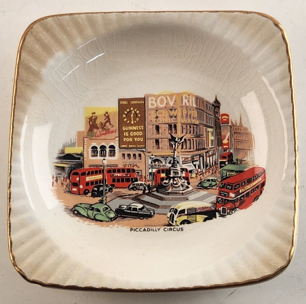 Vintage Piccadilly Circus Trinket Dish Durability Weatherby Hanley England
