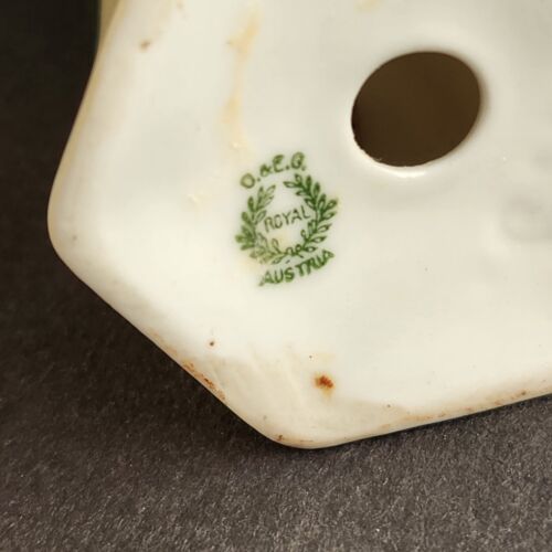 White & Gold Royal Austria Salt & Pepper Shakers Floral Vintage