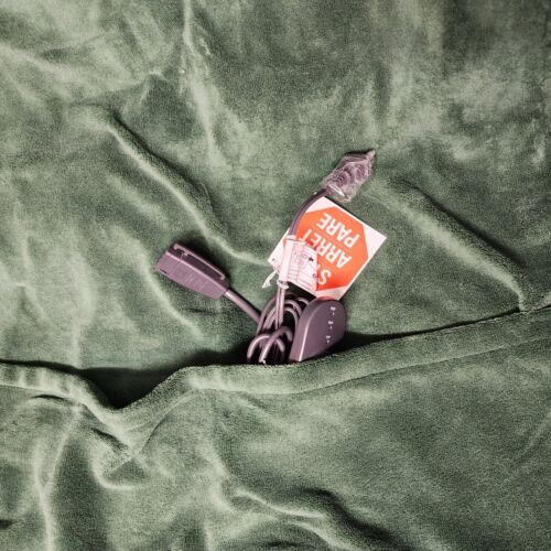 Sunbeam Microplush Comfy Toes Electric Heated Throw Blanket Foot Pocket Green