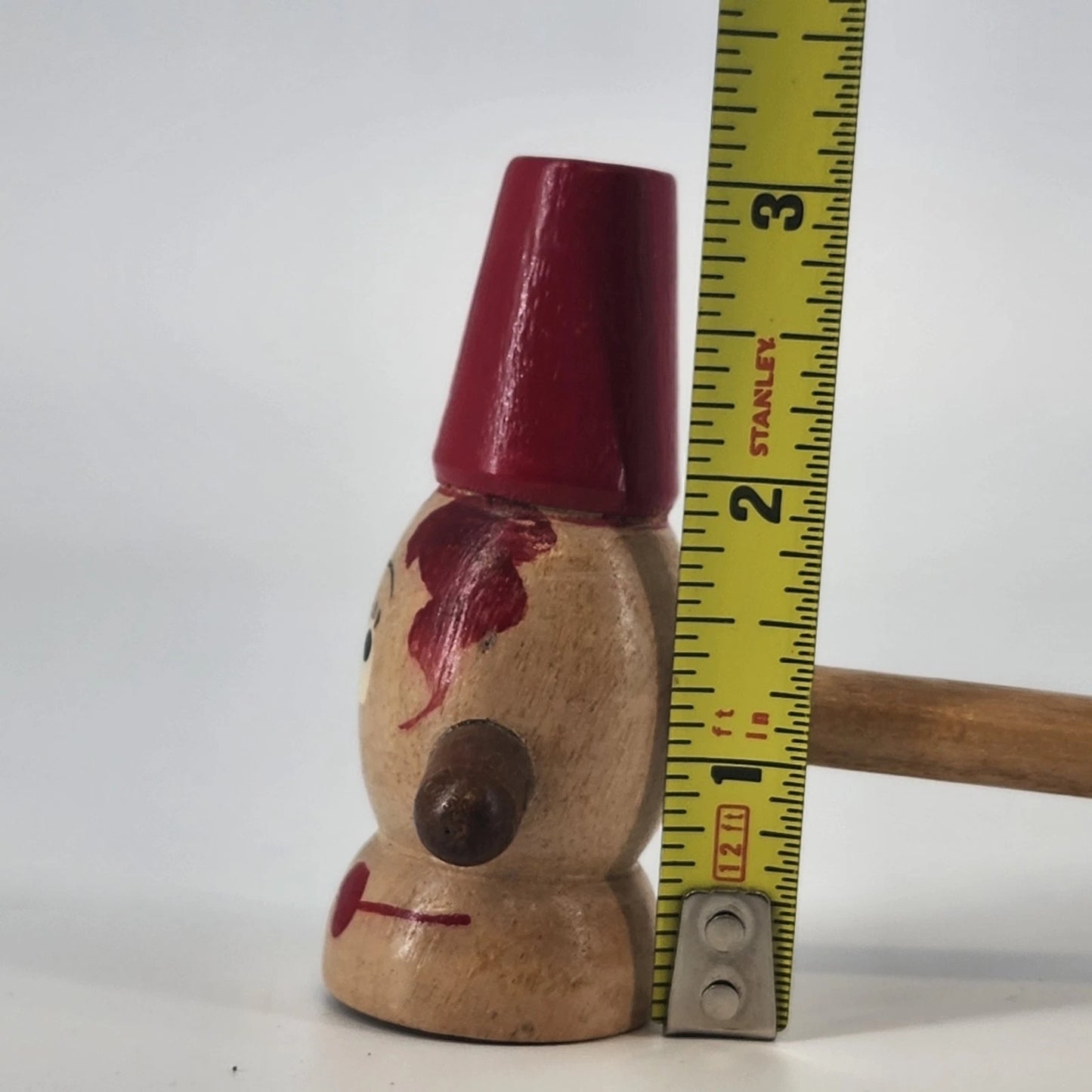 Chef Salt & Pepper Shakers Set Wood Long Handle 3" Japan 1950's Kitchen Decor