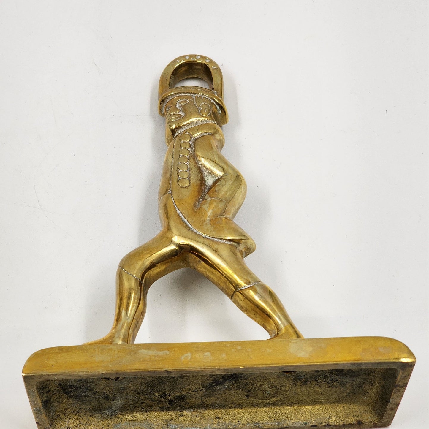 Virginia Metalcrafters Pair of Brass Hessian Soldiers Door Stoppers Bookends Vtg