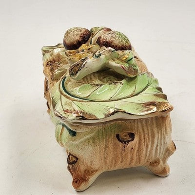 Vintage A Fairyland Trinket Box – 5.5" Hand-Painted Ceramic Jewelry Box, Mid-Century Japan MCM Whimsical Design