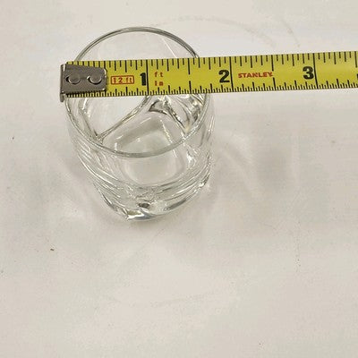 Set of 4 Italy Blown Crystal Ravel Liqueur Wavy Shot Glass Luigi Bormioli 2.5oz