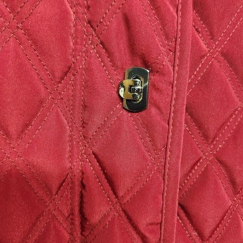 Gallery Women's Red Quilt Jacket Eyelet Closure Side Pocket 1X Long Sleeve China
