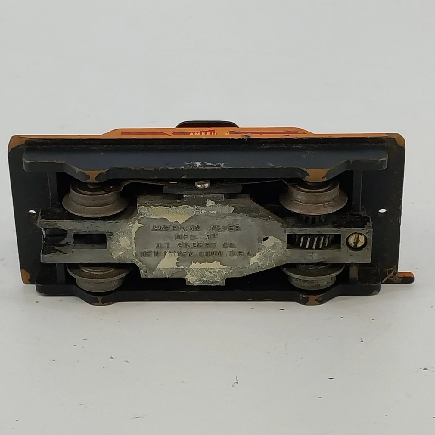 American Flyer Handcar/Railroad Accessory 740 S Gauge Orange A C Gilbert As Is