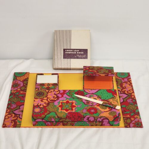 Mod Stylecraft Desk Pad Blotter Stationary Letter Holder Paper Note Address Book Kit