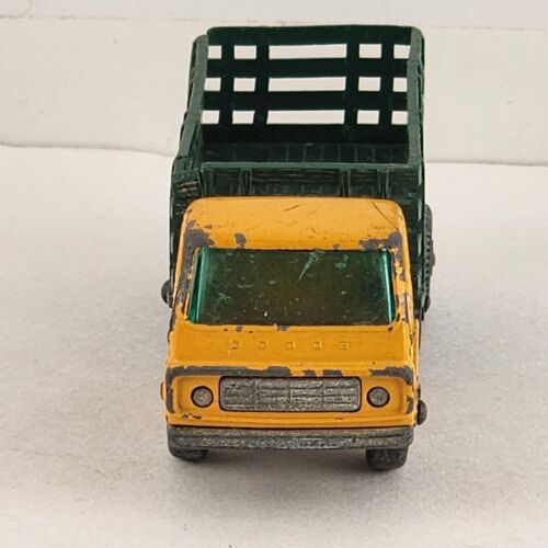 Matchbox Series No 4 Stake Truck Yellow Cab Green Bed Black Tires Lesney England