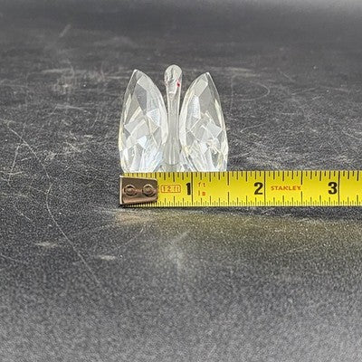 Swarovski Crystal Swan Figurine 2" with Red Eyes Elegant Collectible Vtg Decor