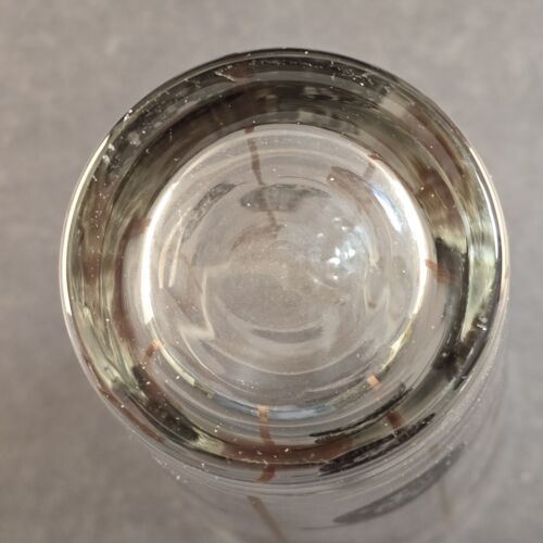 Set of 4 Libbey MCM Black & Gold Coin Bar Highball Tumblers Clear Glass 14 oz